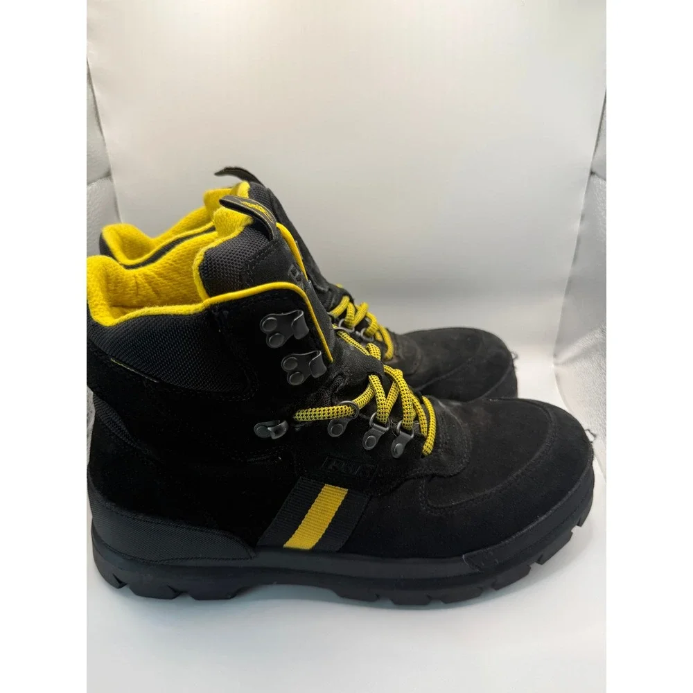 Polo Ralph Lauren Mens Oslo Tactical WP Boots Black Yellow Leather 11721 12D
